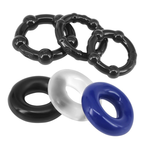 6pcs Stretchy Strong Donut Cock Rings