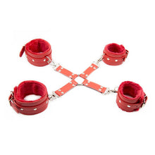 Load image into Gallery viewer, Black Leather Plush Handcuffs