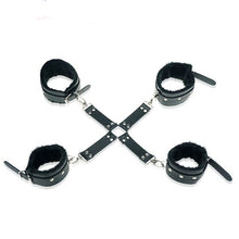 Load image into Gallery viewer, Black Leather Plush Handcuffs