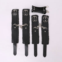 Load image into Gallery viewer, Leather Plush Metal Chain Sex Handcuffs