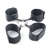 Load image into Gallery viewer, Black Leather Plush Handcuffs