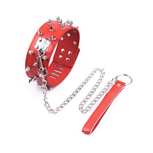 Load image into Gallery viewer, Red Leather Slave Collar