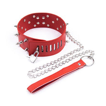 Load image into Gallery viewer, Red Leather Slave Collar