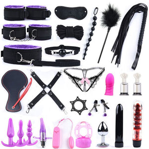 25Pcs Purple BDSM Bondage Set